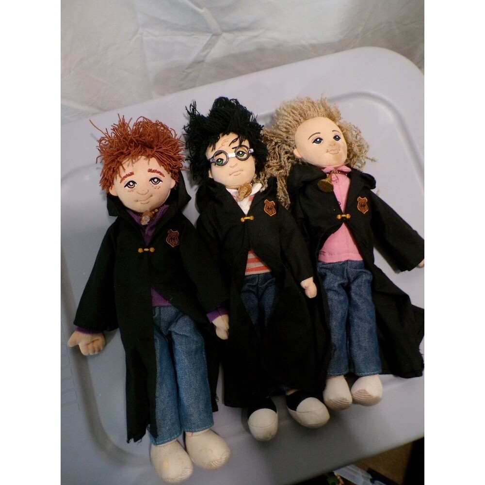 Lot of 3 Vintage Mattel Harry Potter Gryffindor Friends Plush Dolls 12in